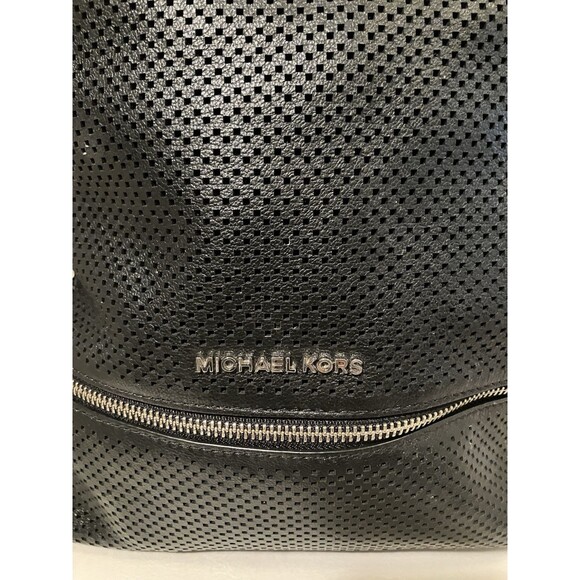 Michael Kors - Rhea Zip Medium Backpack Black Leather w/ Silver Accents main image 4